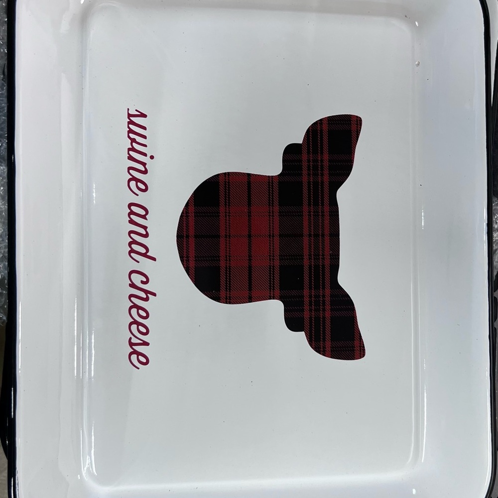 Plaid Pig Design Tray